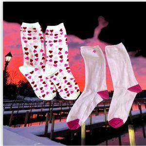 Kate Spade Socks Heart ❤️ Pink 2 Pairs